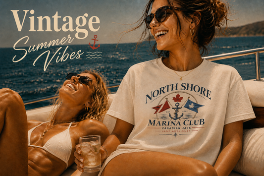 Vintage Yacht Club - Unixex Oversized Tee